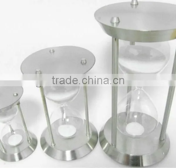 Glass Sand Timer With Metal Frame; Metal Hourglass photo-4