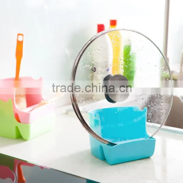 Kitchen Multipurpose Pot Cover Frame With Water Pan Spongy Spoon Storage Rack photo-3