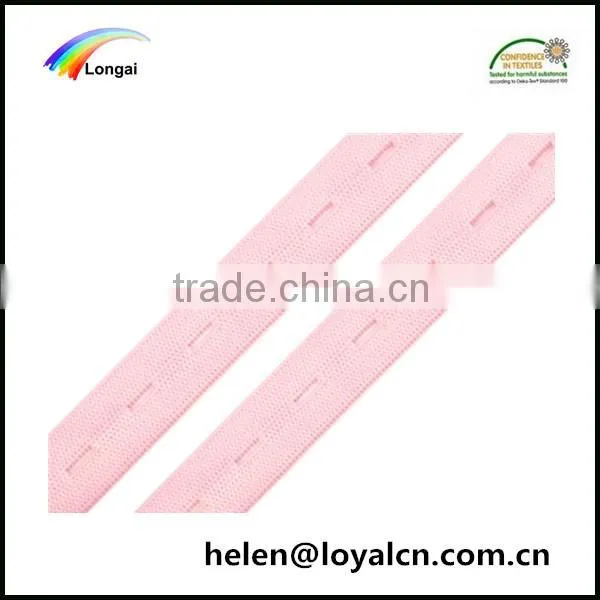 Polyester Knit Elastic Band Webbing Flexible Strap With Buttonhole Webbing Tape Manufacturers photo-2