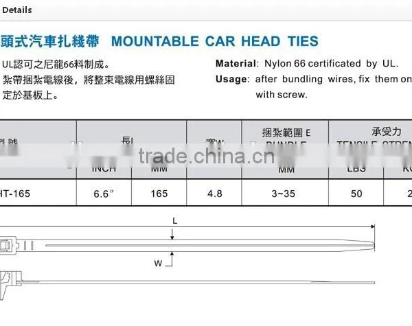 JIESHUO UL Mountable Head Ties Nylon Cable Tie photo-4
