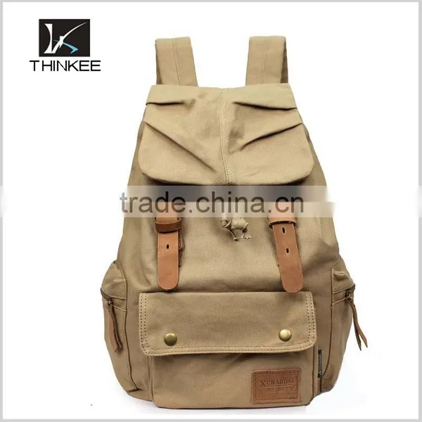 High Quality Popular Custom Leisure Cotton Canvas Wholesale Backpack photo-2