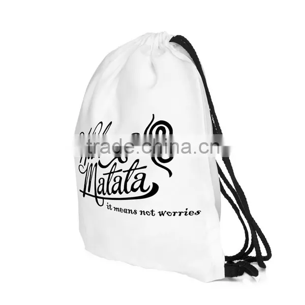 China Supplier Hot Sale Digital Print Smiling Cheap Custom Drawstring Bag photo-5