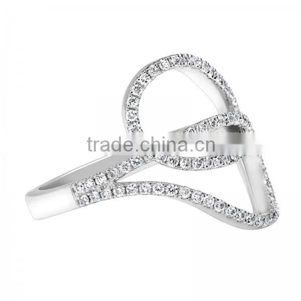 925 Silver Round Cubic Zirconia Brlliant Dazzling Band Ring For Girl photo-2