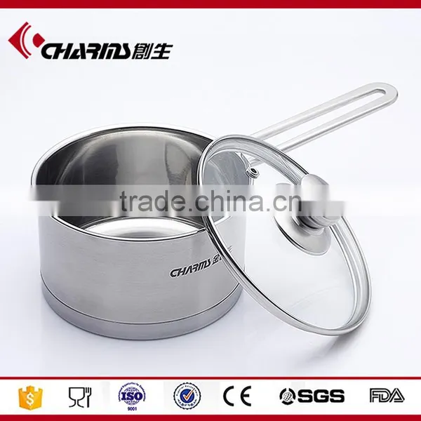 Stainless Steel Milk Pan With Glass Lid FDA SGS With Energy Saving Encapsulated Bottom photo-2
