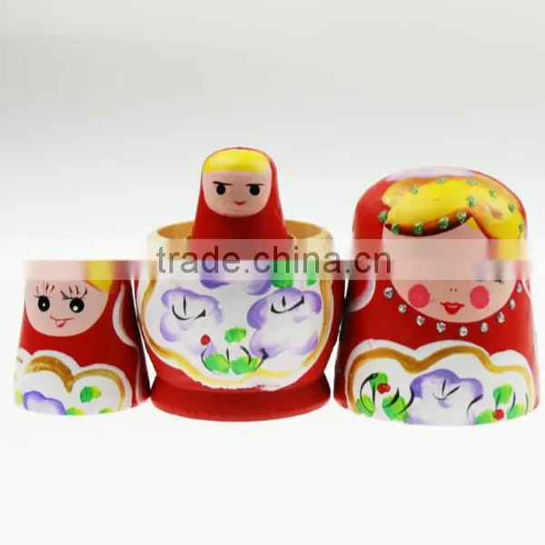 2016 Hot Sale Custom Printing Wooden Chinese Factory Nesting Dolls Set photo-4