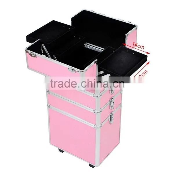 4 in 1 Makeup Nail Case Vanity Hairdressing Cosmetics Beauty Box Trolley photo-3
