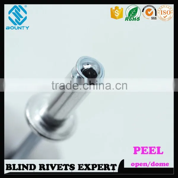 HIGH QUALITY OPEN END FACTORY DOME HEAD AL/ST PEEL BLIND RIVETS photo-6