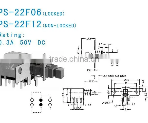 Momentary or Latching PWR PUSHBUTTON SWITCH PS-22F06 photo-2
