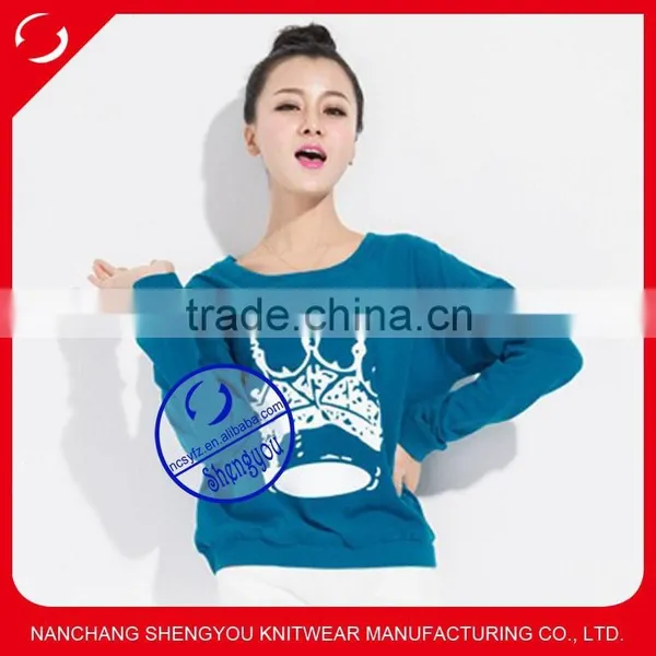 Wholesale Custom Women's Crewneck Hoodies Sweatshirts With Printing photo-1