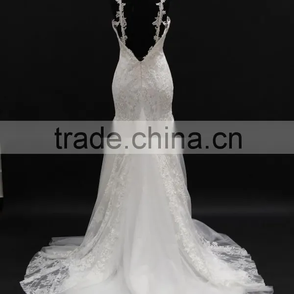 2016 New Designer Design Sweetheart Mermaid Lace Wedding Dress photo-4