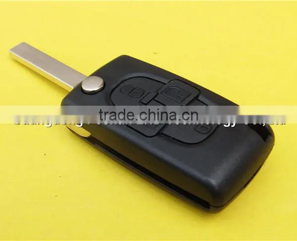 Hot 4 Buttons Flip Key Shell for Peugeot 307 Without Battery Place no Logo photo-4