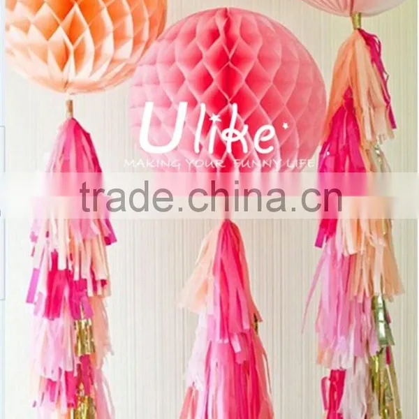 Bulk Diy Tissue Tassel Garland Elegant Colorful Gold and Silver Outdoor Diy Tassel Garland. photo-6