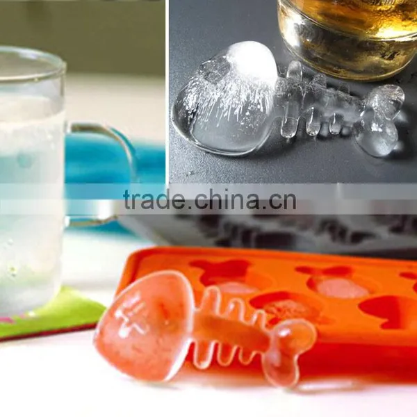 100% Food Grade Wholesale Fish Bone Style Flexible Ice Cube Tray photo-2