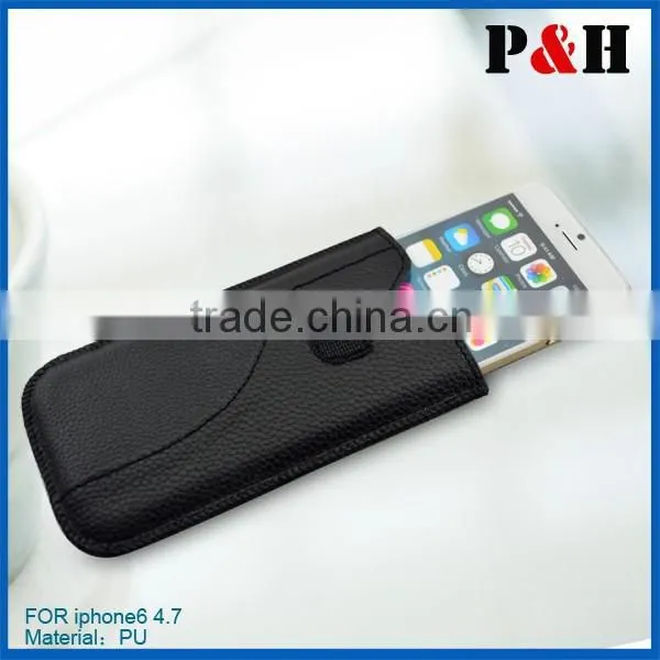 2014 Newest Pull Tab Leather Skin Pouch Pocket Leather Cover Case for IPhone 6 4.7 Inch photo-2