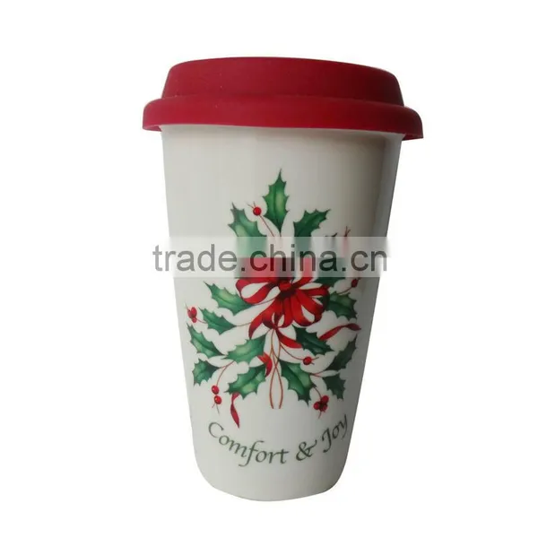 Factory Wholesale Ceramic Travel Mugs With Silicone Lid Printing Machine photo-2