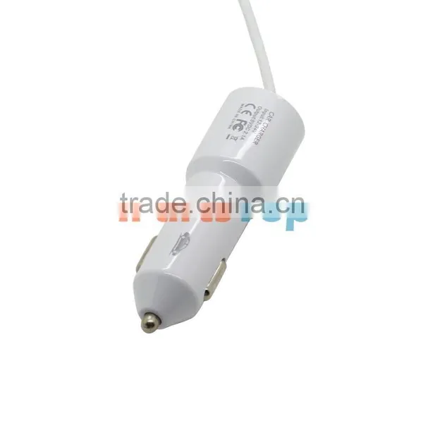 Factory Wholesale White 2A Car Charger For Samsung HTC With Micro USB Cable Line With Retail Package Box photo-3