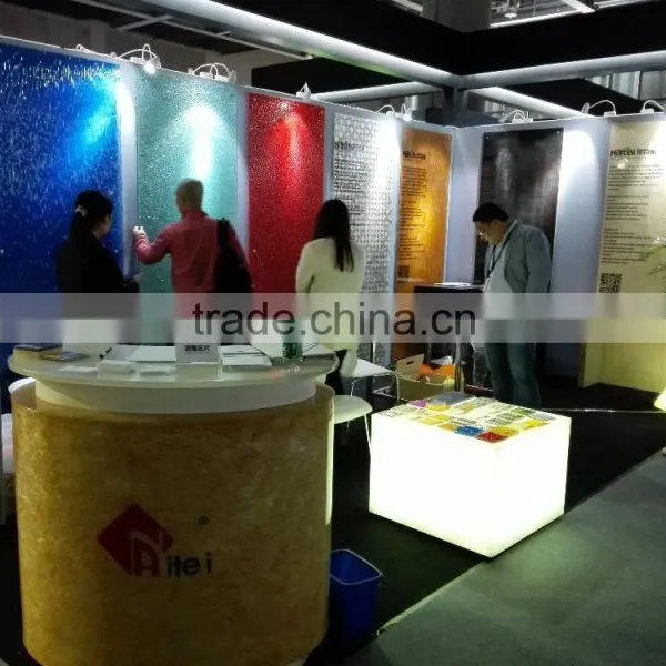 Translucent Artificial Faux Resin Pearl Stone Slabs for Reception Counter photo-2