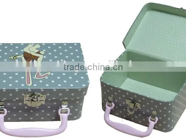 Printed Luggage Suitcase Papaer Trunk Box With Handle photo-2