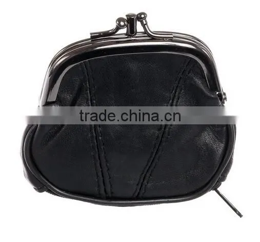Factory Supplier Womens Leather Kiss Lock Coin Purse Fashion Coin Case photo-4