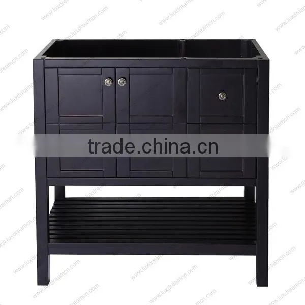 24" Wooden Bathroom Furniture Cabinet With Frame Mirror Bespresso Finish photo-5