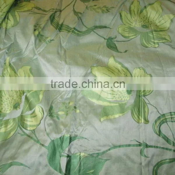 SILK LEAF PRINT FLOWER PRINT SILK FABRIC photo-2
