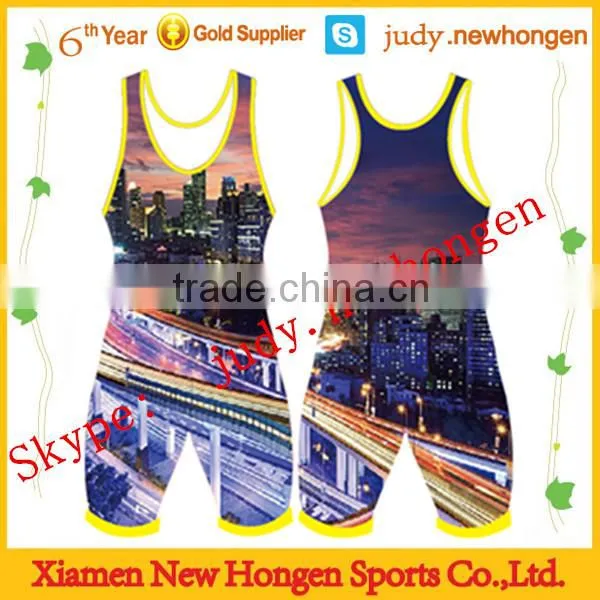 Lycra Cool Dry Wrestling Singlets, Sublimation Wrestling Singlets for Sale