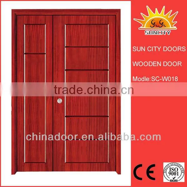 SC-W018 Indian Luxury Solid Wooe Door Designs