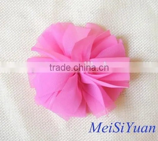 Forever Rose Flower for Girl Dresses/ribbon Flowers for Gartments/ Brooch Women Chiffon Flower photo-4