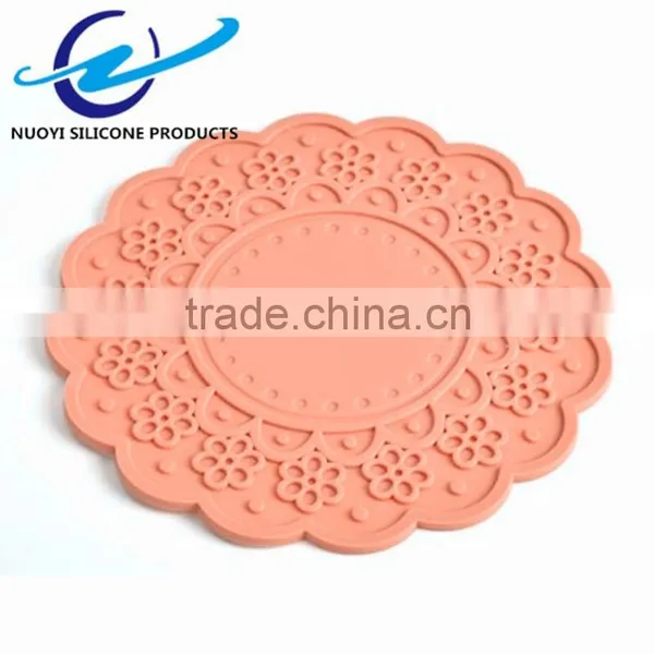 Colorful Flowers One Piece Heat Shape Silicone Table Placemat photo-2