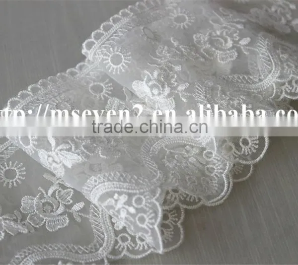Good Price 9cm Natural Tulle Polyester Lace Fabric for Sale photo-6
