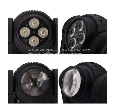 Wash Stage Light Mini Double Face 4pcsx10w 4in1 Led Moving Head Beam Light photo-3