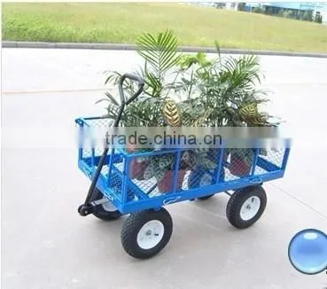 Garden Flower Kids Wooden Metal Barrow Wagon Cart photo-3