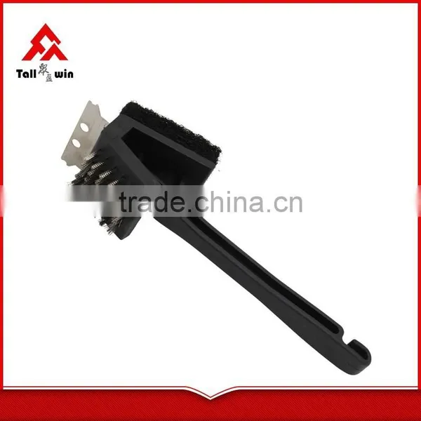 Plastic Handle BBQ Double-side Grill Cleaning Brush With Scraper photo-5