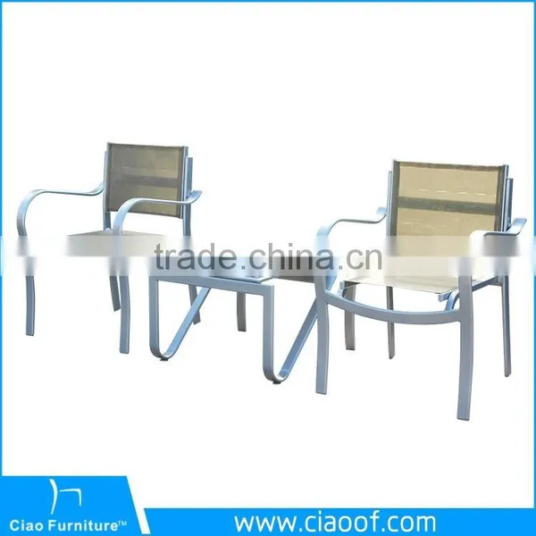 Commercial Mesh Coffee Set Aluminum Outdoor Furniture photo-2