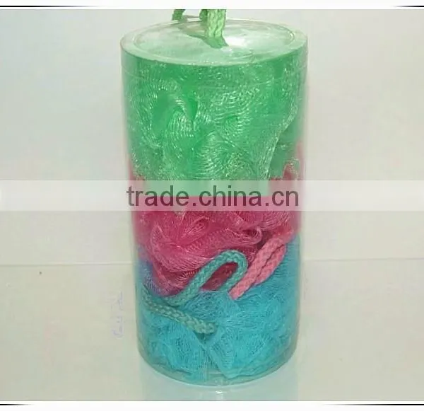 PVC Bucket PE Mesh Bath Sponge Flowers photo-4