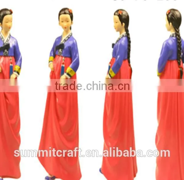 Creative Red Traditional Skirt Hanbok Hot Sale Resin South Korean Souvenir photo-2