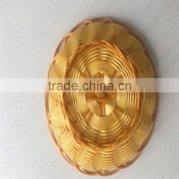 Wholesale Handmade Cheap Weaving Round Plastic Serving Tray photo-6