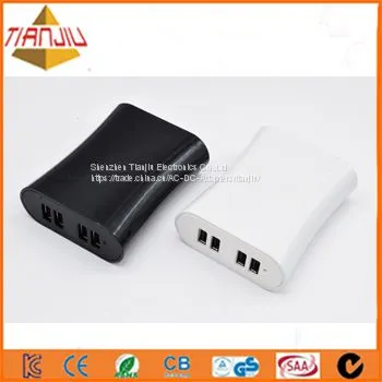 Travel Use 5V 6A 4-port USB Charger for Smartphone Pad MP3 MP4