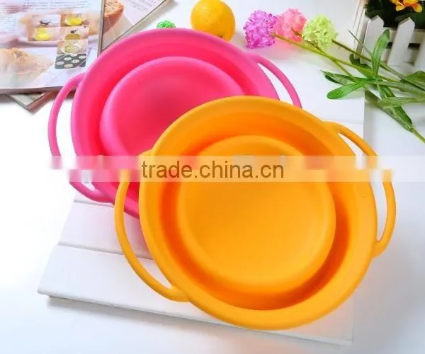Silicone Folding Bowl Vegetables Bowls Microwave Thermal Lunch Box photo-3