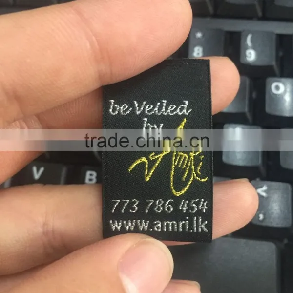 2017 Custom High Quality Gold Silver Metal Thread Garments Woven Labels photo-5