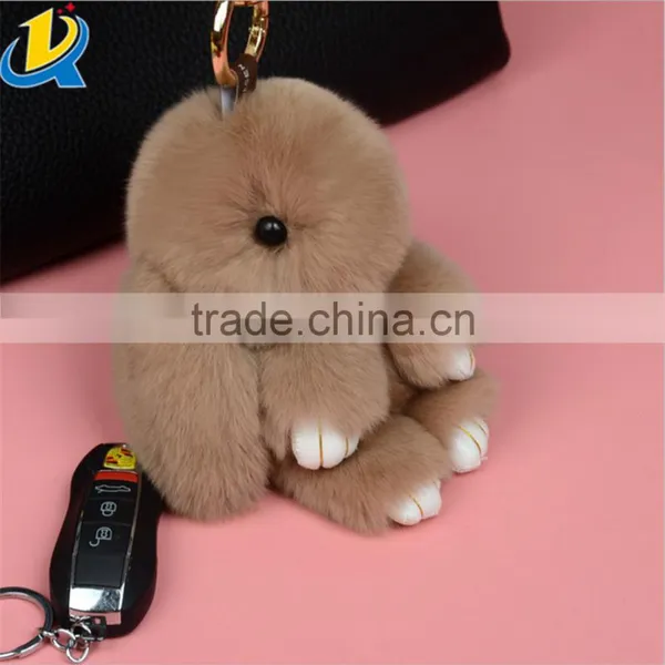 2016 New Style 18 cm Colorful Real Rabbit Pendant Keychain for Handbag photo-2