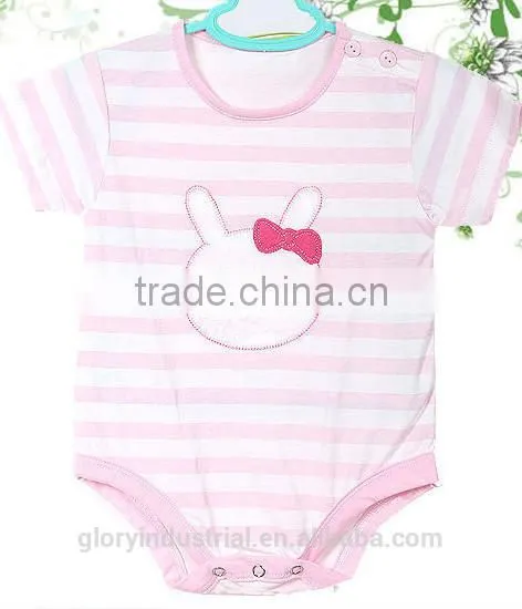 short sleeve baby girl romper set with snap buttons