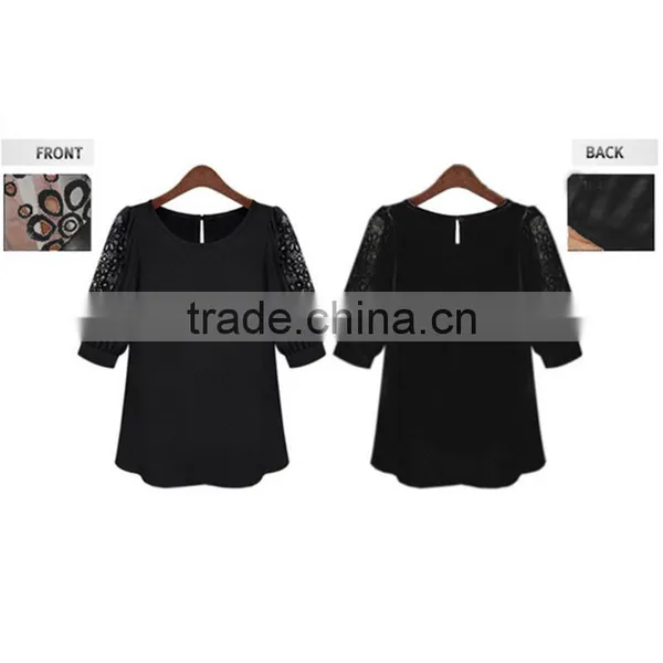 European and American Style Large Size Look Slim Chiffon Fashion Summer Latest Loose t Shirt photo-5