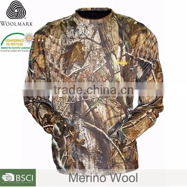 Wholesale High Qulity Dry Fit Unisex Comfortable Merino Wool Camo Outdoor Sports t Shirts Bulk Outdoor Shirt photo-4