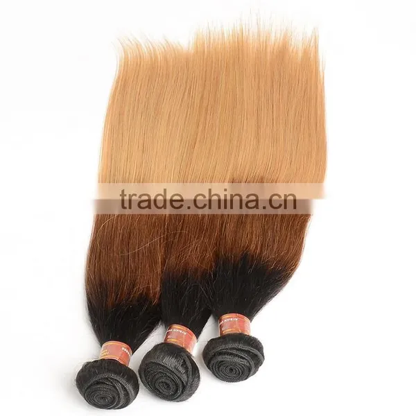 1B/4/27# Ombre Hair Weaves Straight Blonde Malaysian Human Hair Bundles Extension Wholesale photo-5