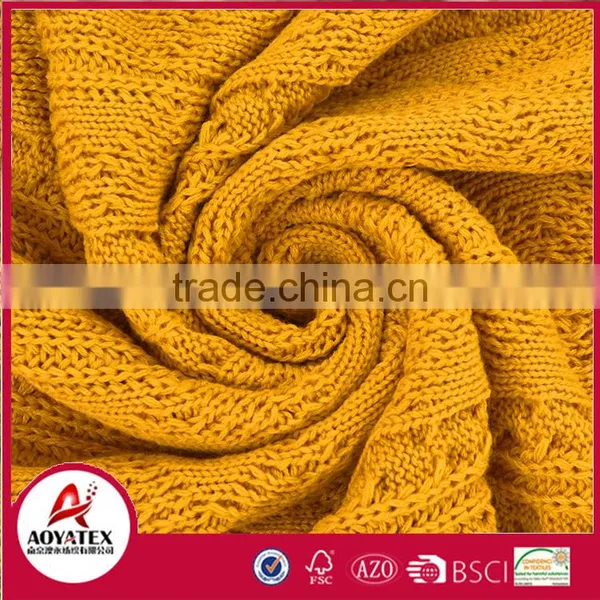 Promotion Solid Color 100% Knitted Acrylic Orange Blanket photo-6