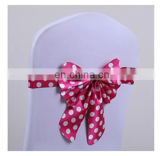 Plain Wholesale Banquet Polka Dot Chair Sash photo-6