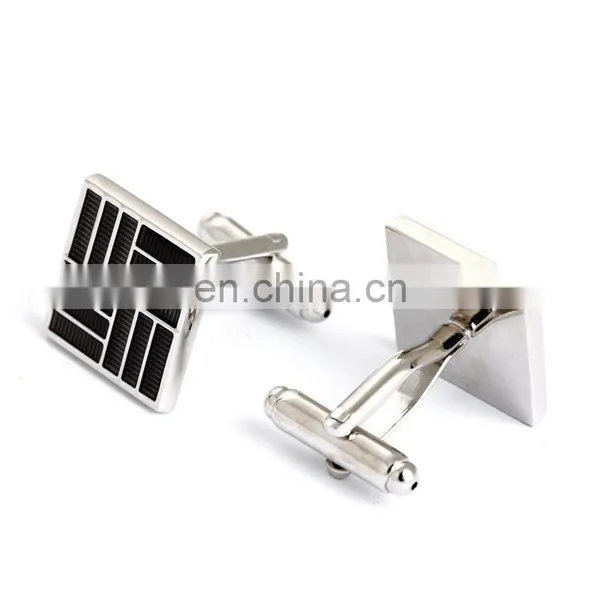 Simple Black Streak Shirt Men Cheap Cufflinks photo-3