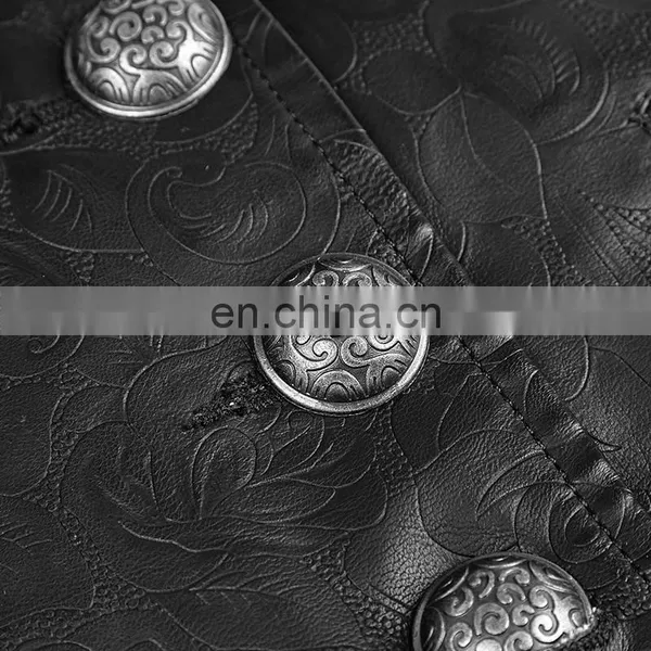 Men's Underbust Black Leather Buttoned Corsage Belt Punk Rave S-211 photo-6