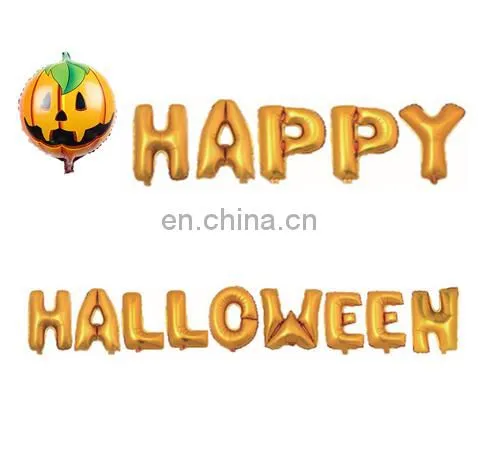 halloween inflatable set happy halloween helium banner and air foil balloon halloween party decoration